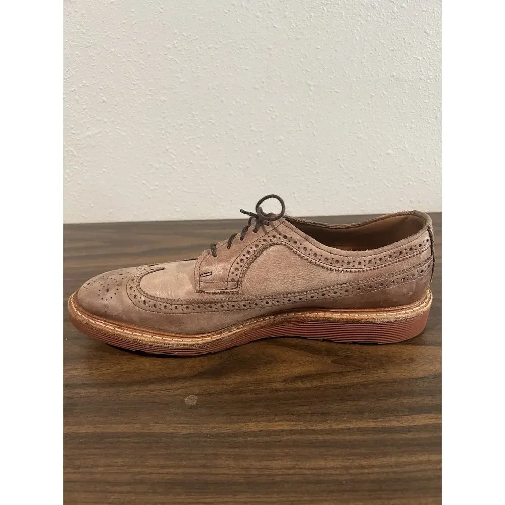 Allen‎ Edmonds Shannon Drive Shoes Mens Size 11.5 B Tan Leather Wingtip Oxford